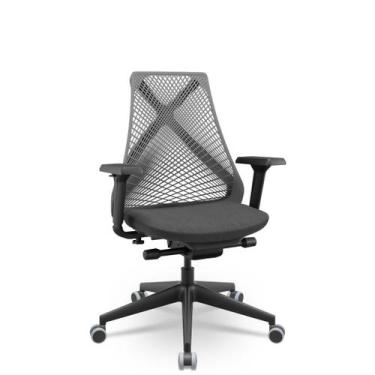 Imagem de Cadeira Escritório Presidente Preta Tela Bix X Autocompensador Slider 