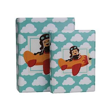 Imagem de Álbum de Fotos 10x15 Jovem Aviador p/ 100 fotografias c/Estojo Fecho Imã