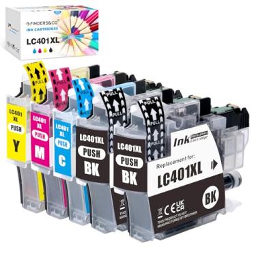 Imagem de Cartuchos de tinta LC401XL de substituição para impressora Brother LC 401XL LC-401XL com impressora Brother MFC-J1010DW MFC-J1012DW MFC-J1170DW (2BK, 1C, 1M, 1Y)