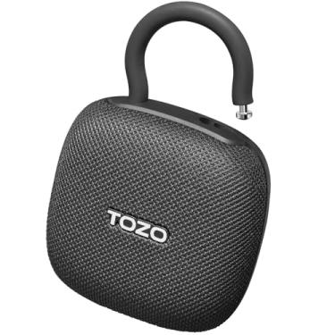 Imagem de TOZO Alto-falantes Bluetooth portáteis PE1 com mosquetão ajustável, mini alto-falante de chuveiro sem fio Bluetooth com IPX8 à prova d'água, alto-falante de áudio com graves intensos 32H para casa, ao