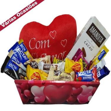 Imagem de Presente Cesta de Natal Bombons Chocolates Com Amor - Paraíso do Conju