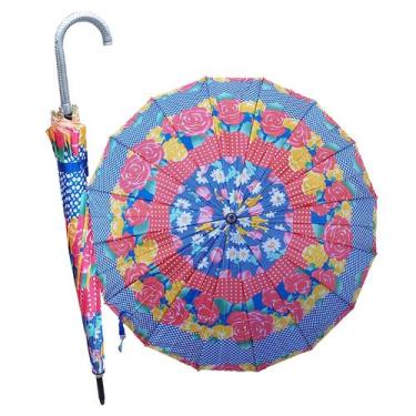 Imagem de Guarda Chuva Sombrinha de Seda Várias Cores: 16 Varetas Automático + C