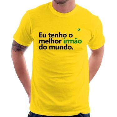 Imagem de Camiseta Eu tenho o melhor irmão do mundo - Foca na Moda, Amarelo, GGG