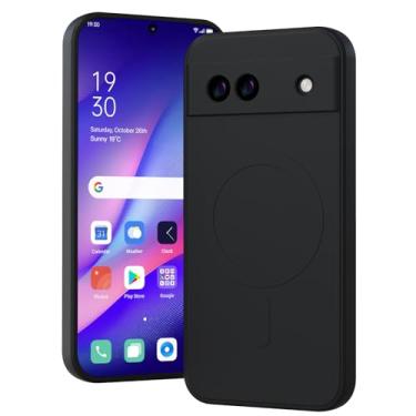 Imagem de MIDIIUGCT Capa magnética para Google Pixel 8A, carregamento sem fio, capa fina de silicone TPU macio para Google Pixel 8A, preta, MUS-MFCX-09-01