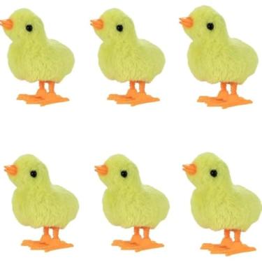 Imagem de Kit com 10 Pintinho Amarelinho de Corda Infantil Brinquedo Pelúcia