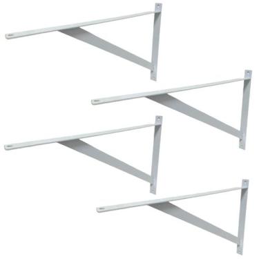 Imagem de Kit 4 Cantoneiras Reforçadas Mão Francesa Branca 20cm x 15cm Novoletto