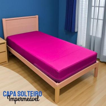 Imagem de Capa Colchao Solteiro Rosa Pink Hospitalar Impermeavel Com Ziper - Mir