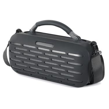 Imagem de ZLiT Capa de silicone SoundLink Max, capa de silicone para transporte de viagem para Bose SoundLink Max capa protetora portátil capa de pele preta