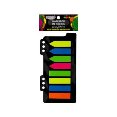 Imagem de Marcador de Página Adesivo BRW Neon P/ Fichário12x44mm 08 Cores
