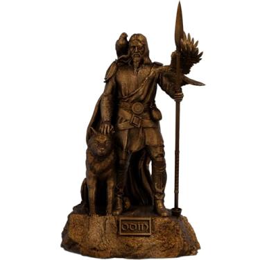 Imagem de Estátua Imagem Odin Mitologia Nórdica Valhalla Pai de Todos (Cor Cobre Antigo)