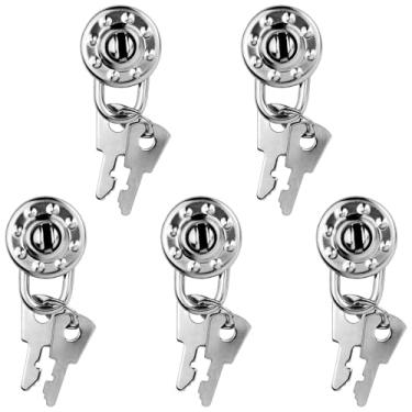 Imagem de Pacote com 5 mini cadeados, pequenos fechamentos com chaves, pequenos fechamentos de bagagem para viagem, diário, joias, mochila, caixas (círculo, 5)