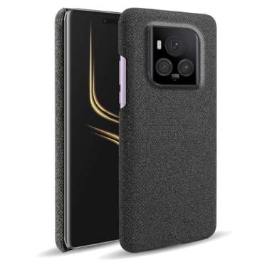 Imagem de Capa para Honor MAGIC 6 Pro,Capa desenhada em lona,Case Protetora Ultrafina com Empunhadura Macia,Design em Tecido Antichoque e Antiarranhões-Black