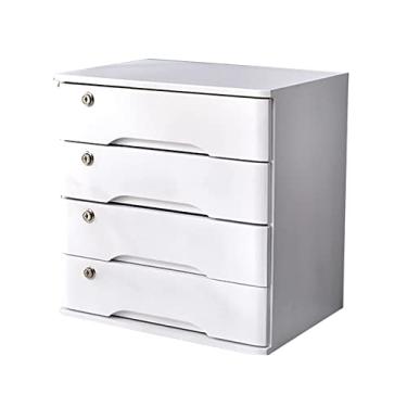 Imagem de Arquivo de mesa - caixa de armazenamento de madeira para secretária com gavetas com fechadura, caixa de armazenamento, organizador de arquivos de receção / A4 para material de escritório, archi