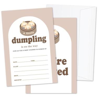 Imagem de ZSHFMY Convites para chá de bebê, convites de festa de revelação de gênero para meninos e meninas, 25 conjuntos de cartões de convite de chá de bebê com envelopes, decorações de artigos de festa de