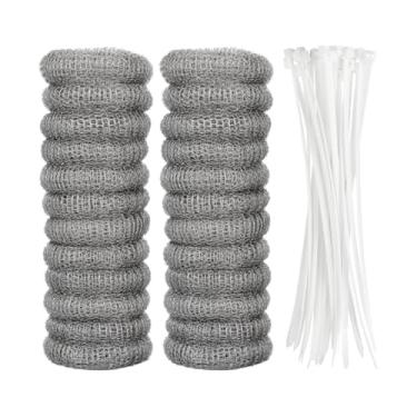 Imagem de DimyFew Máquina de lavar apanhadores de fiapos, com limites de cabo, filtro de mangueira de lavadora de lavanderia em aço inoxidável, 24 Peças