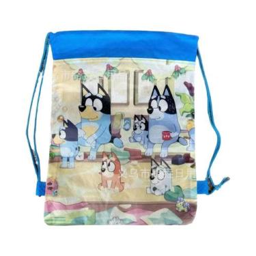 Imagem de Bolsa Infantil Bluey e Bingo - Bolsa de Tecido Não Tecido com Cordão, 