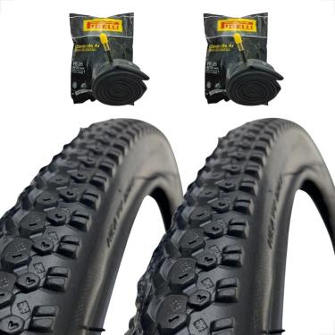Imagem de Par Pneu Bike Bicicleta Mtb Shiver Rocky Aro 26 x 1.95 Tipo Scorpion + Par camara de ar 26 Pirelli