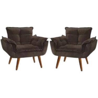 Imagem de Kit 2 Poltronas Opala Decorativa Reforçada Recepção Clínica Salão Sala