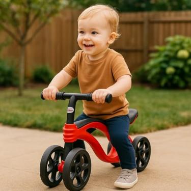 Imagem de Bicicleta de Equilíbrio Infantil, 4 Rodas, Sem Pedal, Design Futurista, para Crianças até 4 Anos - Menino e Menina (Vermelho)