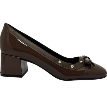 Imagem de Sapato Feminino Dia a Dia Passeio Trabalho Salto Casual Médio Detalhes Metalizados Moleca 5822.103