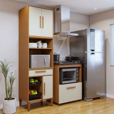 Imagem de Cozinha Compacta João Pessoa 4 Portas 1 Gaveta Branco - Kaiki Móveis