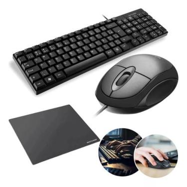 Imagem de Kit Teclado E Mouse Com Fio E Mousepad Multilaser