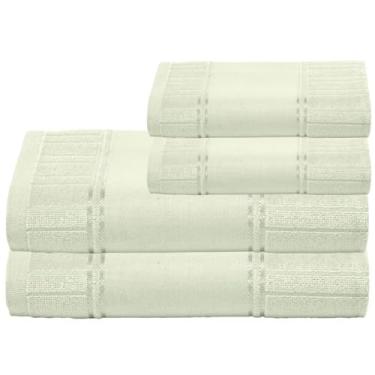 Imagem de Kit 2 Toalhas De Banho E 2 Rosto Para Pintar Artesanalle – Jogo de Toalhas Premium 2 Peças com Barra para Pintar ou Bordar em Máquina – Diversas Cores (Verde)