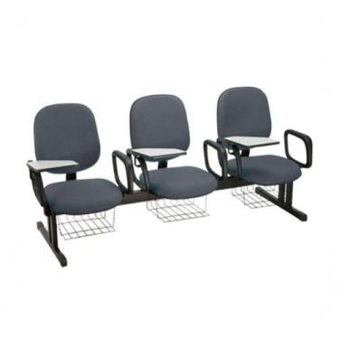 Imagem de Cadeira Em Longarina Para Escolas Linha Uno Cinza - DESIGN OFFICE MÓVE