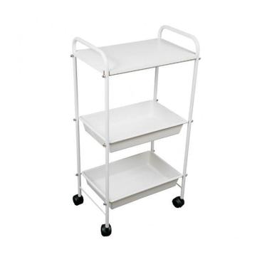 Imagem de Carrinho Auxiliar Cabeleireiro/Estética 48x94cm Branco