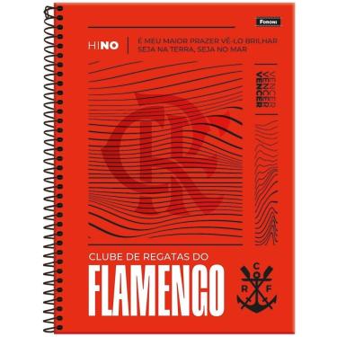 Imagem de Caderno Espiral Capa Dura Universitário 1 Matéria Flamengo 80 Folhas Foroni Estampa 3