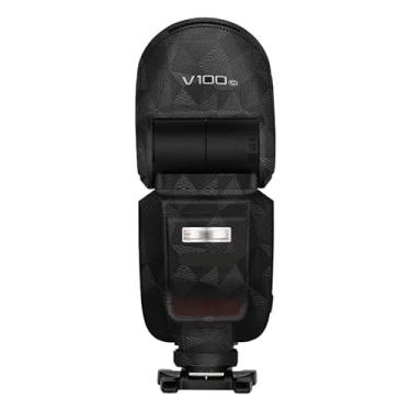 Imagem de Película protetora de flash para câmera Godox V100 Body Vinly Wrap Skin Premium Adesivo de Fotografia Decalque V100 (Triângulo Preto)