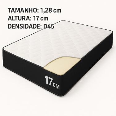 Imagem de Colchão Viúva  Espuma D45 Bordado 17x128x188