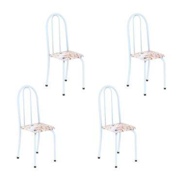 Imagem de Kit 4 Cadeiras Tubular 96x36x41 Cm Iris B Botanic Bege / Branco