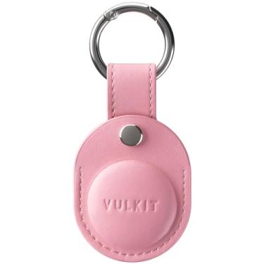 Imagem de VULKIT Capa protetora de cobertura total para porta-chaves Air Tag compatível com Air Tag, couro napa