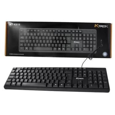 Imagem de Teclado Office Ktrok C/Fio USB Preto Layout ABNT2 Português