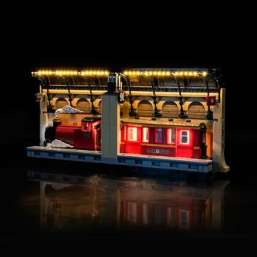 Imagem de LocoLee Kit de luz compatível com Lego 76450 Book Nook: Hogwarts Express - Sem modelo apenas luz, acessórios de iluminação LED compatíveis com Lego Shelf Decor: The Hogwarts Express (versão padrão)