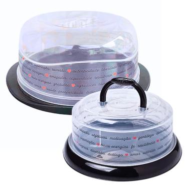 Imagem de Boleira + Queijeira Plasútil Com Tampa - Glamour Corações