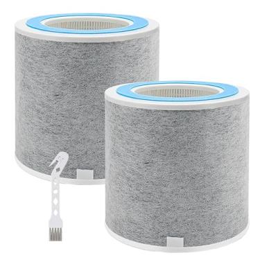 Imagem de Unikstone Filtro de substituição, compatível com purificador de ar Shark HP100, HP102, HP130, HP132 e modelos 3 em 1 HC450, HC451, HC452, HC455, compare as peças # HE1FKPET, HE1FKBAS, pacote com 2