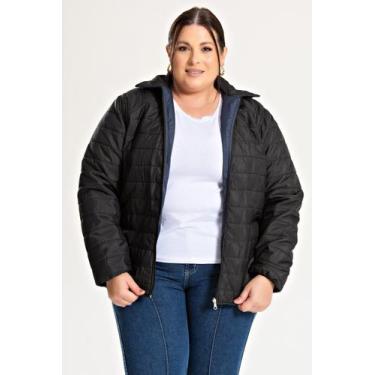 Imagem de Jaqueta Feminina Plus Size Bomber Dupla Face - Serena, G3, Marinho