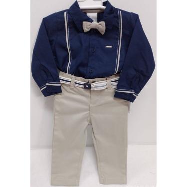 Imagem de Conjunto Luxo Bebê Menino Social Body + Calça Paraiso 14663
