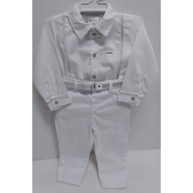 Imagem de Conjunto Luxo Bebê Menino Body Calça Batizado Paraiso 14663