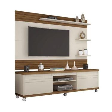 Imagem de Rack Com Painel 1.80 TV Até 72 Portas Nichos Prateleiras Rodízios Mirage