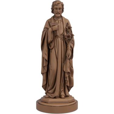 Imagem de Estátua São José Imagem Católica Estatueta - Versão 3 (Cor Madeira)