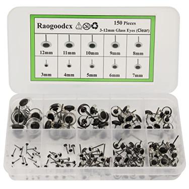 Imagem de 150 peças de olhos de feltragem de agulha para olhos transparentes de vidro para brinquedo, bonecas, feltragem de lã, 150 peças