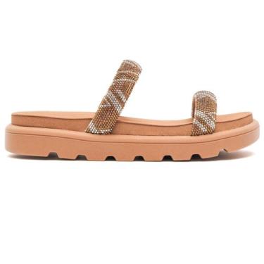 Imagem de Papete Vizzano Feminina Strass Brilho Tratorada Original, Nude, 36