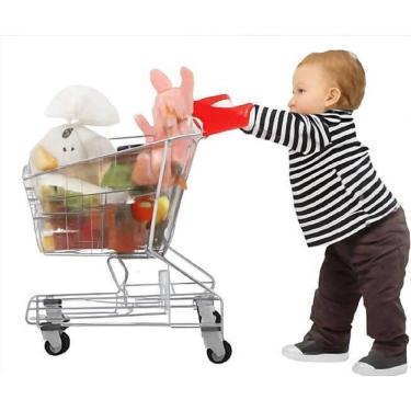 Imagem de Carrinho de Compras Infantil Mercadinho Brinquedo para Crianças Carrinho Unissex