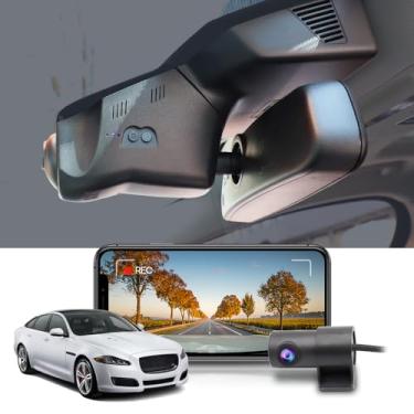 Imagem de Fitcamx Câmera de painel frontal 4K + traseira 1080P se adapta para Jaguar XJ 2016-2019 XJL (HD2-6137), estilo de fábrica OEM, vídeo HD bidirecional, gravação em loop, Wi-Fi e aplicativo, sensor G