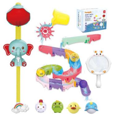 Imagem de Brinquedos de banho taseyok Toddler com sprays de banho de elefante e 