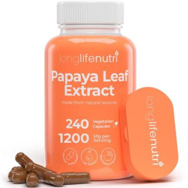 Imagem de Suplemento de extrato de folha de mamão LonglifeNutri 1.200 mg 240 cáp