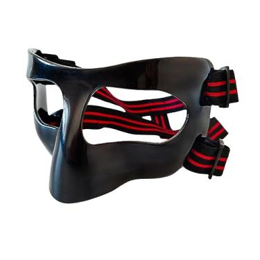 Imagem de simhoa Protetores de nariz, protetor facial com alça ajustável, máscara protetora para nariz quebrado, protetor facial para exercícios de treino, futebol,